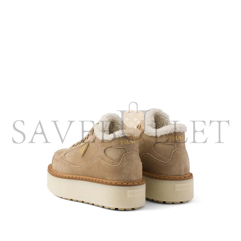 PRADA SUEDE MID-TOP SNEAKERS 